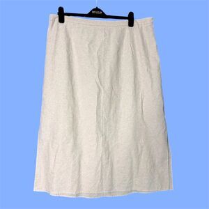 Old Navy Womens Cream Midi Skirt XL Neutral Capsule Wardrobe Linen Minimalist